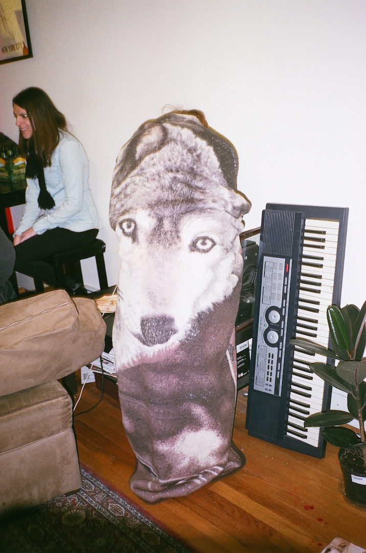 caroline in wolf blanket