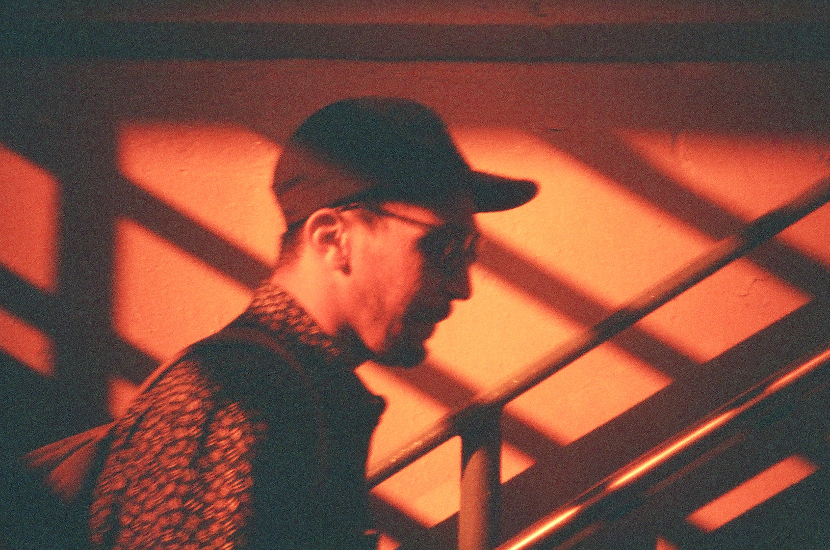 yacine in staircase shadows in rockaway